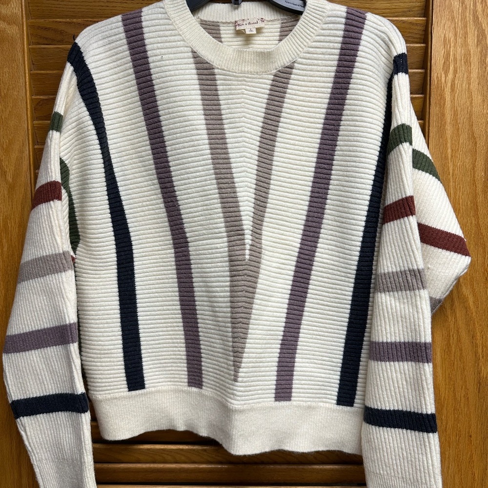 Hem & Thread Multicolor Striped Sweater